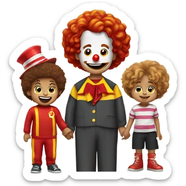 Ronald McDonald with kids sticker