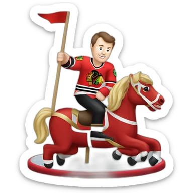 Jonathan Toews riding a merry go round sticker