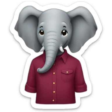 elefante con camisa vinotinto sticker