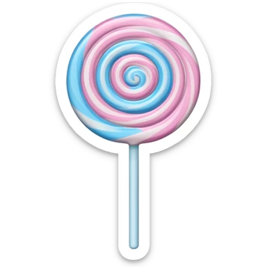 pastel pink and blue swirl lollipop sticker