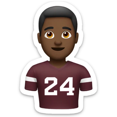 Maroon jersey number 24  sticker