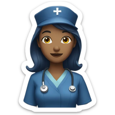 Nurse dressed in navy blue sticker