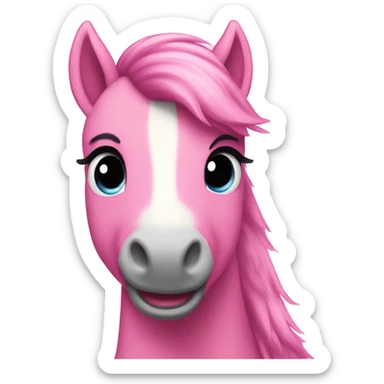 pink pony with a bit fluffy tail sticker