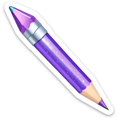 Glitter Purple and Cian pencil hand write  sticker