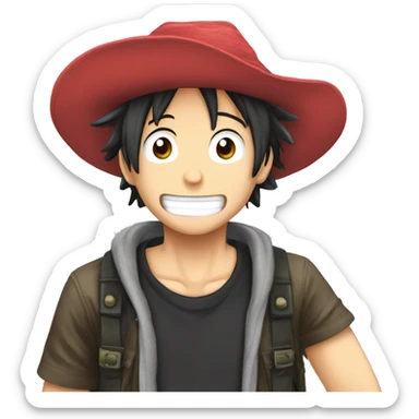 inoxtag the youtubeur with luffy hat sticker