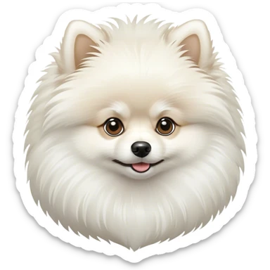 White Pomeranian  sticker
