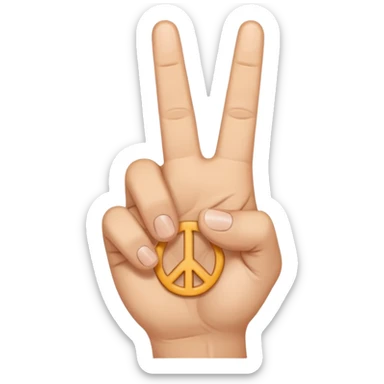 Peace sign with thumb sticking out sticker