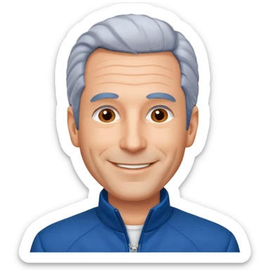 Jeffery Epstein with blue jacket sticker