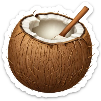 Noix de coco légèrement plus petite sans deco sticker