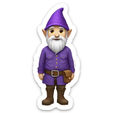 Gnome dressed in purple clothing  sticker