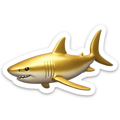 golden shark statue sticker