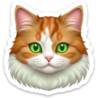 Tricolor cat with green eyes  sticker