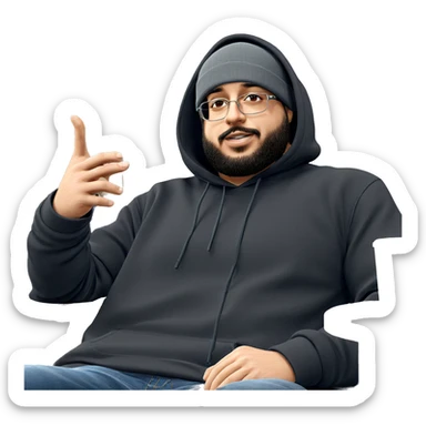 casual vibe with a hat sticker