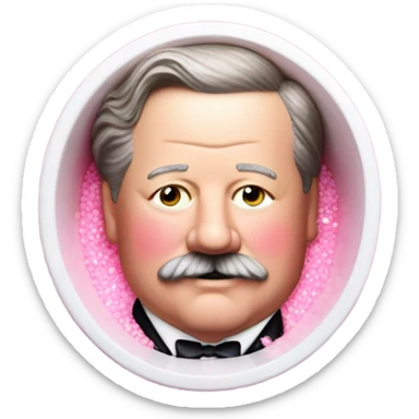 William Howard Taft in pink ombre tub with glitter  sticker