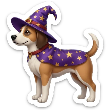 Dog wizard sticker