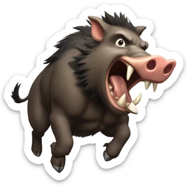 boar charging sticker