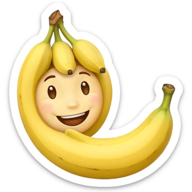 Smiling Emoji with a white banana under it sticker