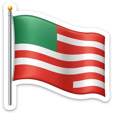 Flag header green middle white and bottom red sticker