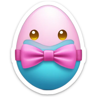 Blue egg with pink bowtie sticker