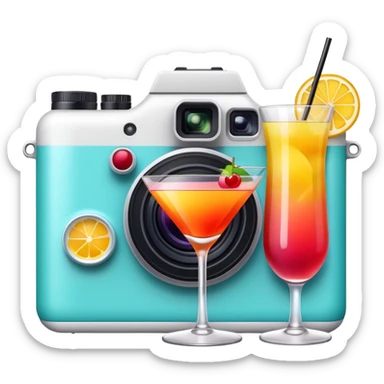 Digital camera with cocktails  sticker
