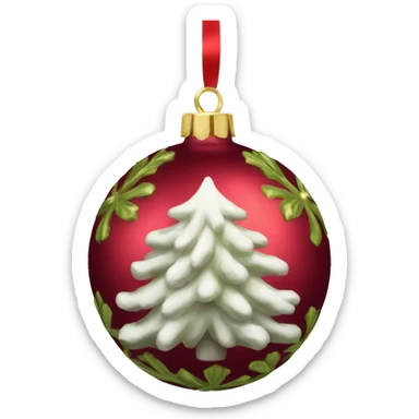Christmas tree rococo bauble sticker