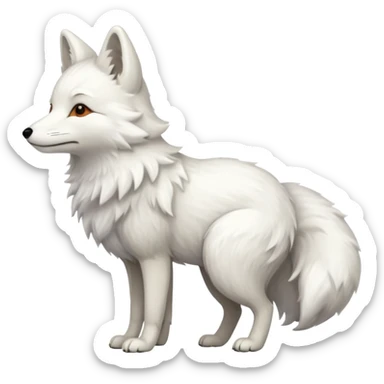 White fox side profile full body facing left  sticker