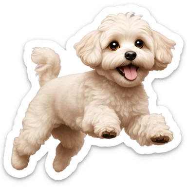 A maltipoo dog flying sticker
