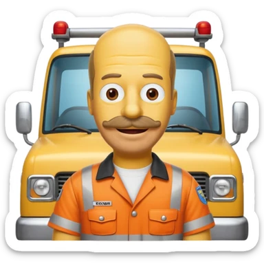 Tow Truck Homer Simpson sticker