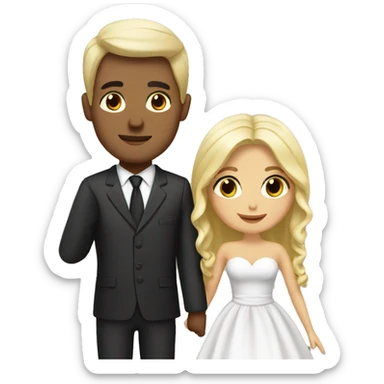 Couple married he is Tunisian and she is blonde Italian sticker