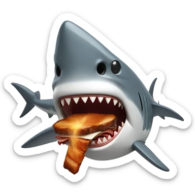 Shark smoking a brisket sticker