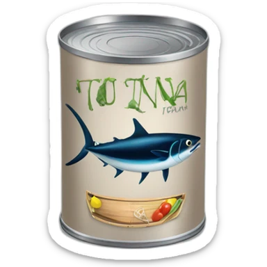 realistic can of tuna with an old boat sticker