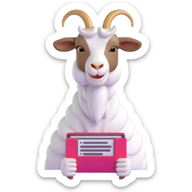 goat with a database on its head sticker