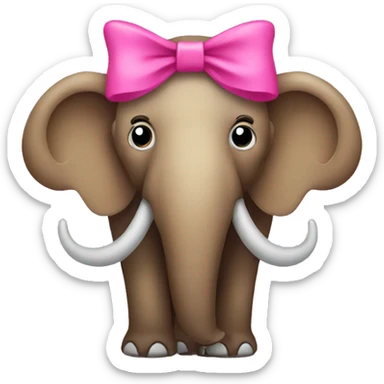 mammoth with pink bow sticker