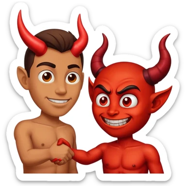 shaking hands wit devil  sticker