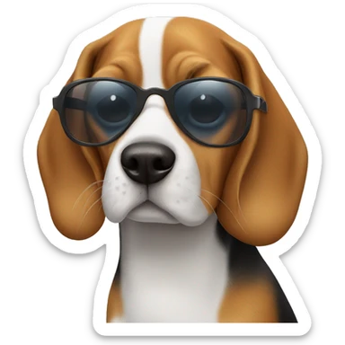 Beagle wearing sunglasses sticker
