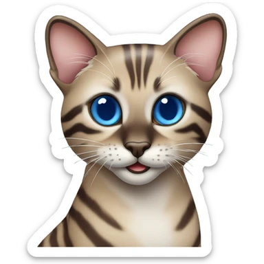 Mink bengal Katze mit blauen Augen  sticker