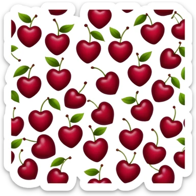 burgundy heart shaped cherries  sticker