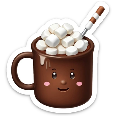 mug of cocoa with marshmallows sticker