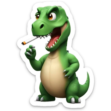 dinosaur smoking cigarette sticker