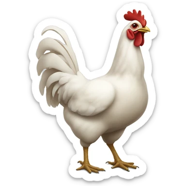 white happy whole body chicken emoji sticker