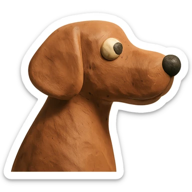 claymation style side profile of a dog sticker