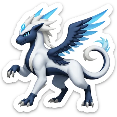 Absol-Luxray-Reshiram-Kyurem-fusion, full body sticker