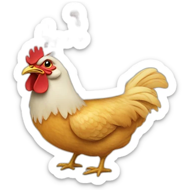 calendar month with chicken head sticker