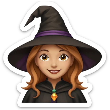 Pretty girl with Light brown skin dressed as a Witch sticker