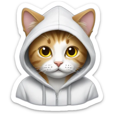 Cute cat wearing hoodie  sticker
