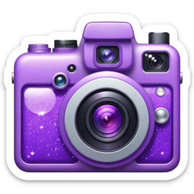 Glitter Camera Purple sticker