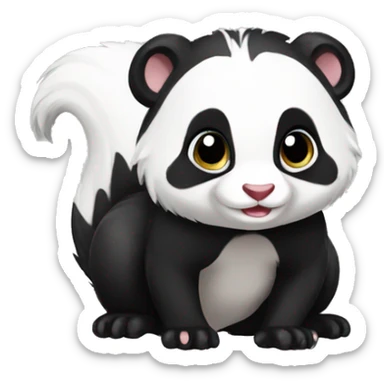 Cute skunk-panda-ferret-hybrid full body sticker