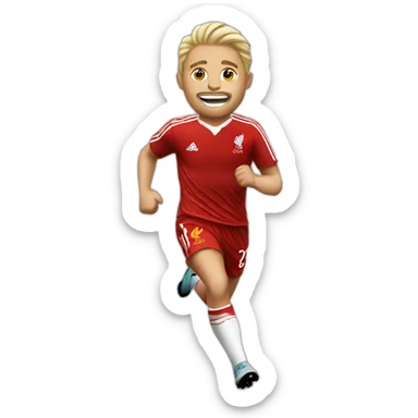 blonde liverpool player running sticker