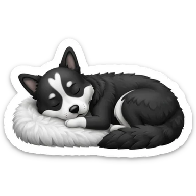 Dog blac and white sleep sticker