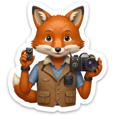 photographer fox sticker